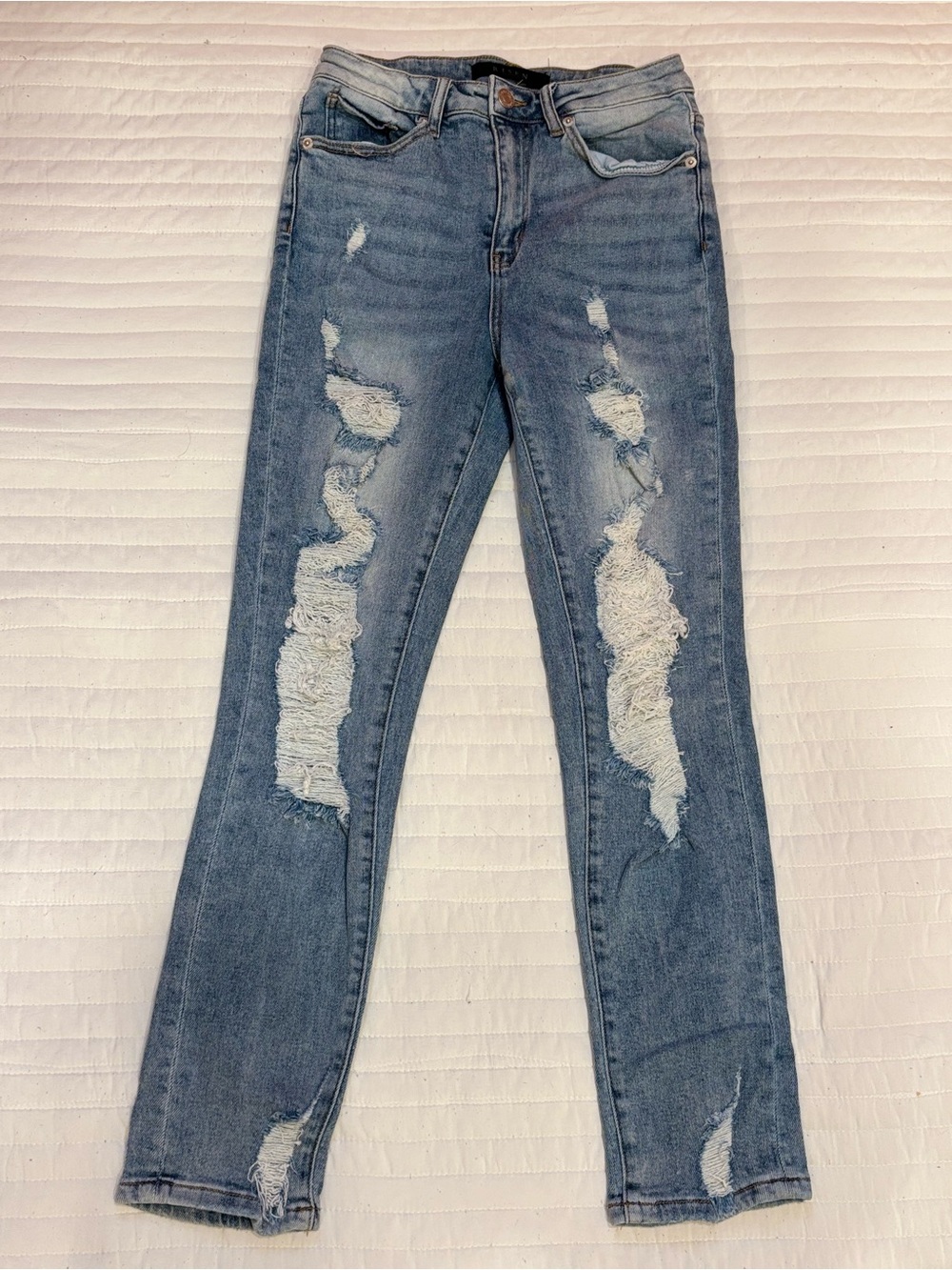 RISEN Jeans Distressed Straight Leg High Waisted Jeans Women's 27/5 RDP1290